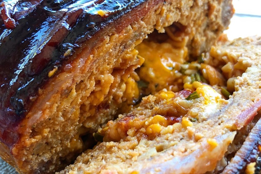 Julie’s Smoked Stuffed BBQ Chicken Meatloaf
