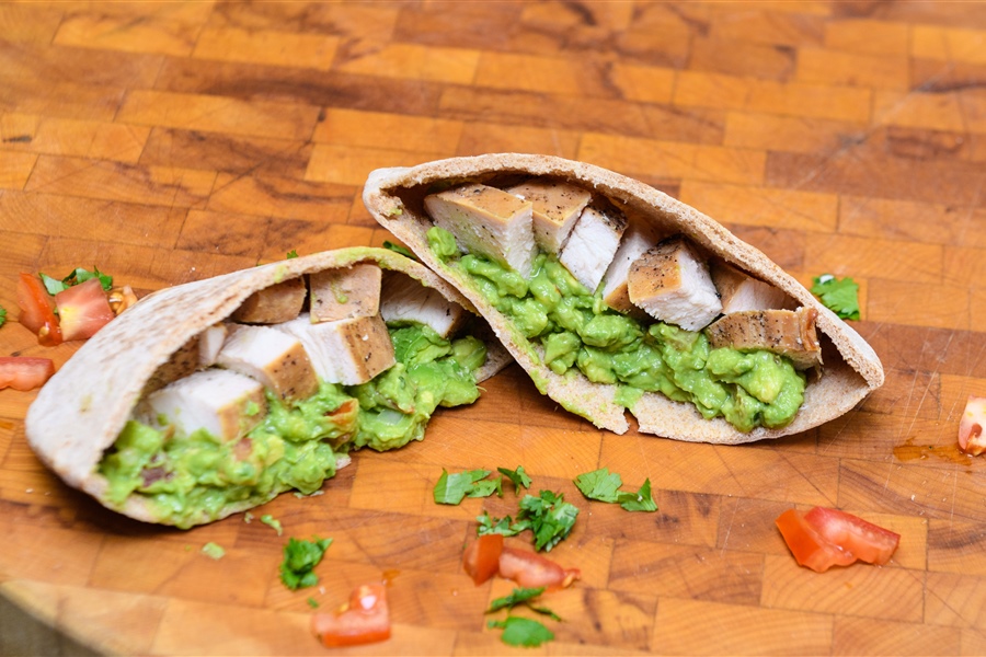 Smoked Chicken Guacamole Pita