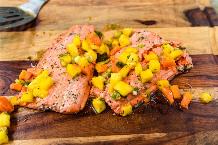 Smoked Salmon Steaks with Citrus Salsa