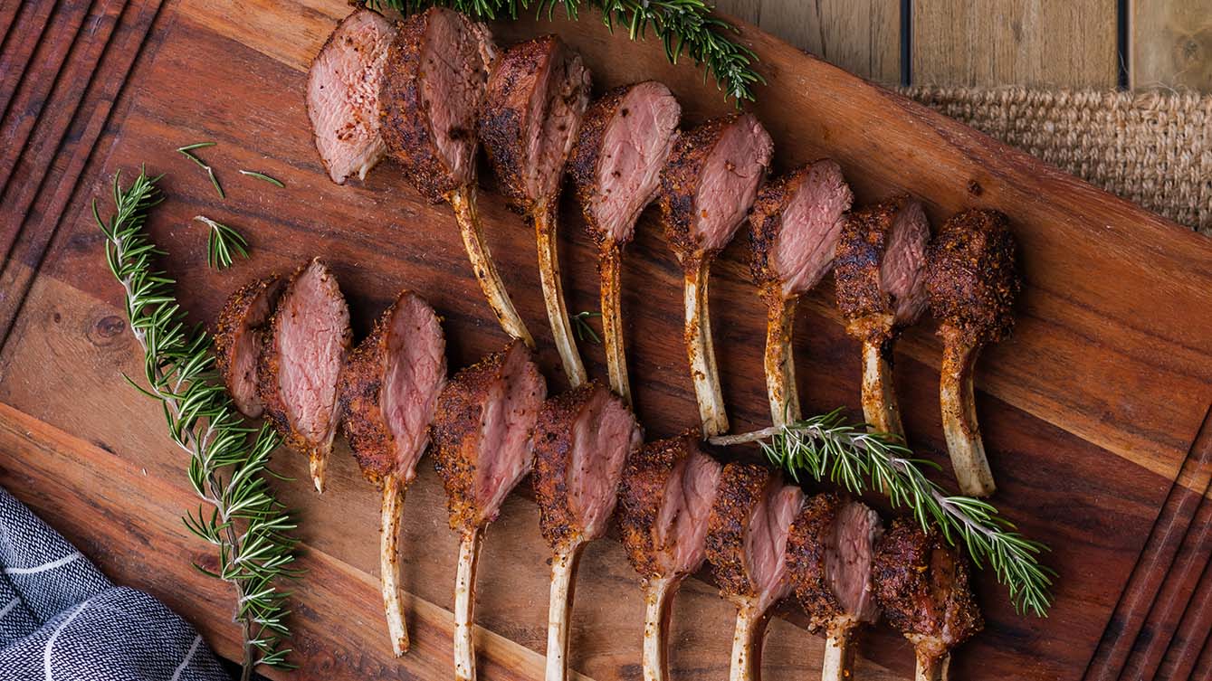 Noel Hassapladakis Reverse Seared Lamb Rack Method Recipe Masterbuilt NZ